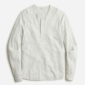 J.Crew Cotton waffle henley in Heather Ivory (BK530 NWT)
